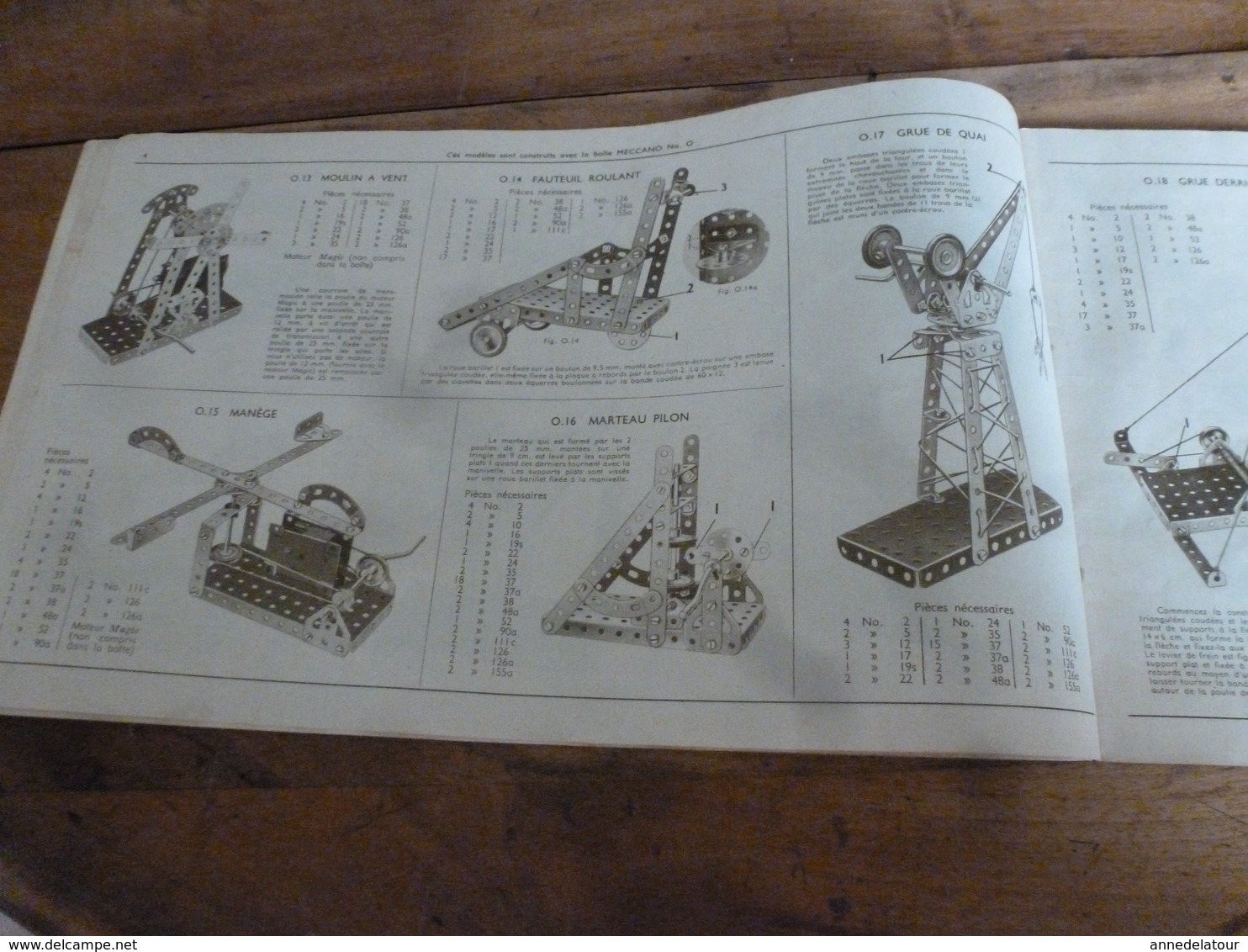 Manuel d'Instructions  MECCANO n° 2 - avec modèles de constructions (28 pages compris couverture)