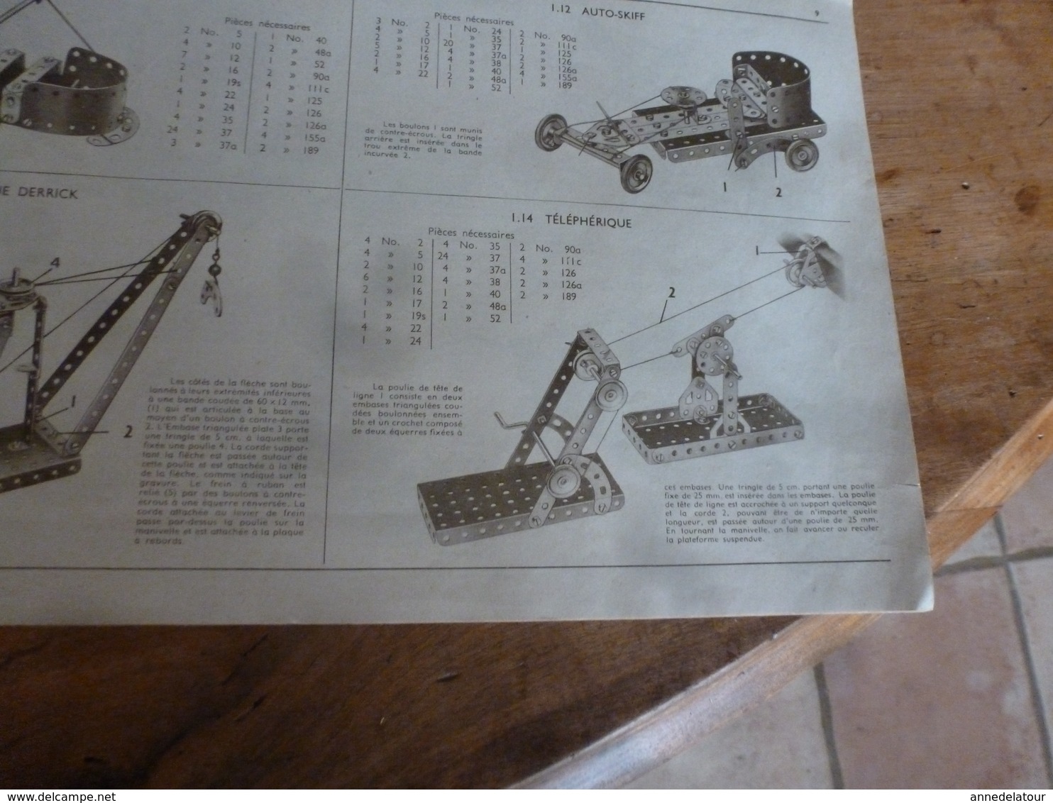 Manuel d'Instructions  MECCANO n° 2 - avec modèles de constructions (28 pages compris couverture)