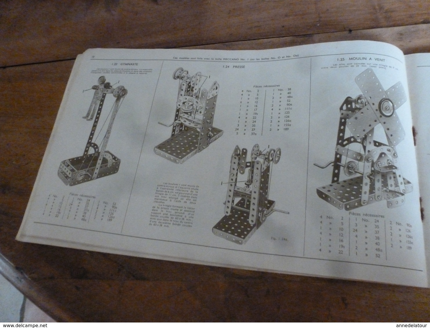 Manuel d'Instructions  MECCANO n° 2 - avec modèles de constructions (28 pages compris couverture)