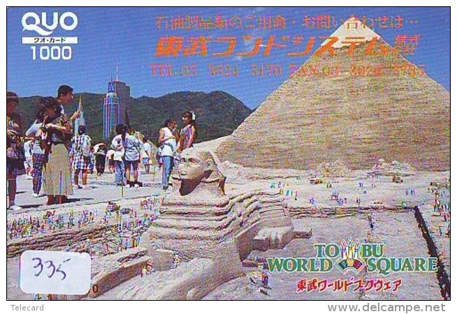 Carte Prépayée  Japon * Egypte (335) SPHINX * PYRAMIDE * KARTE EGYPT Related * Ägypten PREPAID CARD Japan - Landscapes