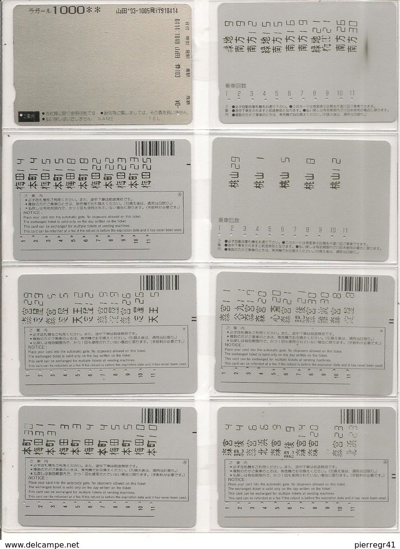 15-TICKETS-TRAIN- Vers 1990-JAPON- MAGNETIQUE-DIVERS-Plastic Fin-TBE - Europa