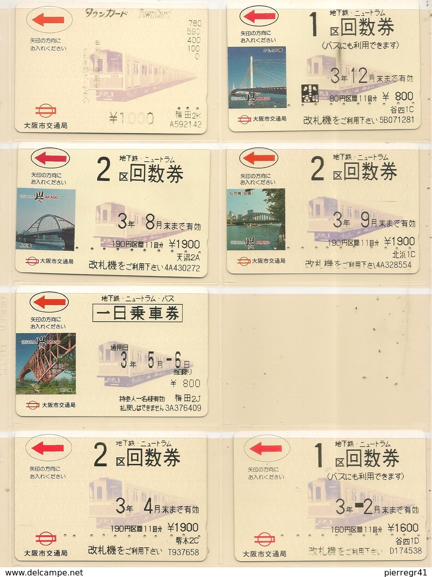 15-TICKETS-TRAIN- Vers 1990-JAPON- MAGNETIQUE-DIVERS-Plastic Fin-TBE - Europa