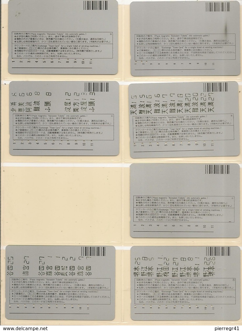 15-TICKETS-TRAIN- Vers 1990-JAPON- MAGNETIQUE-DIVERS-Plastic Fin-TBE - Europa