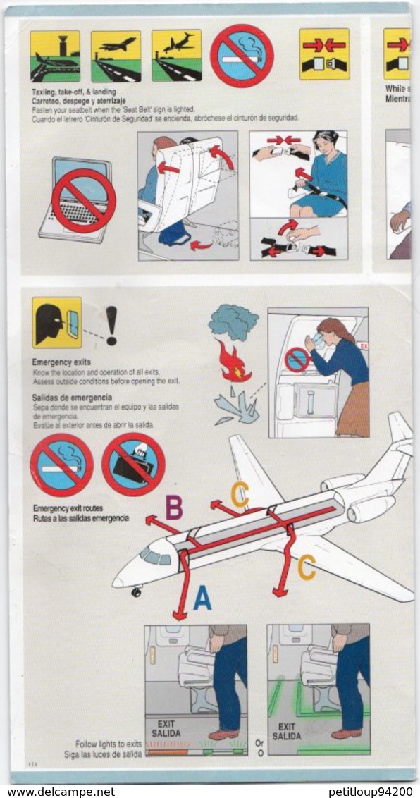 CONSIGNES DE SECURITE / SAFETY CARD  *EMB-145  United Express - Consignes De Sécurité