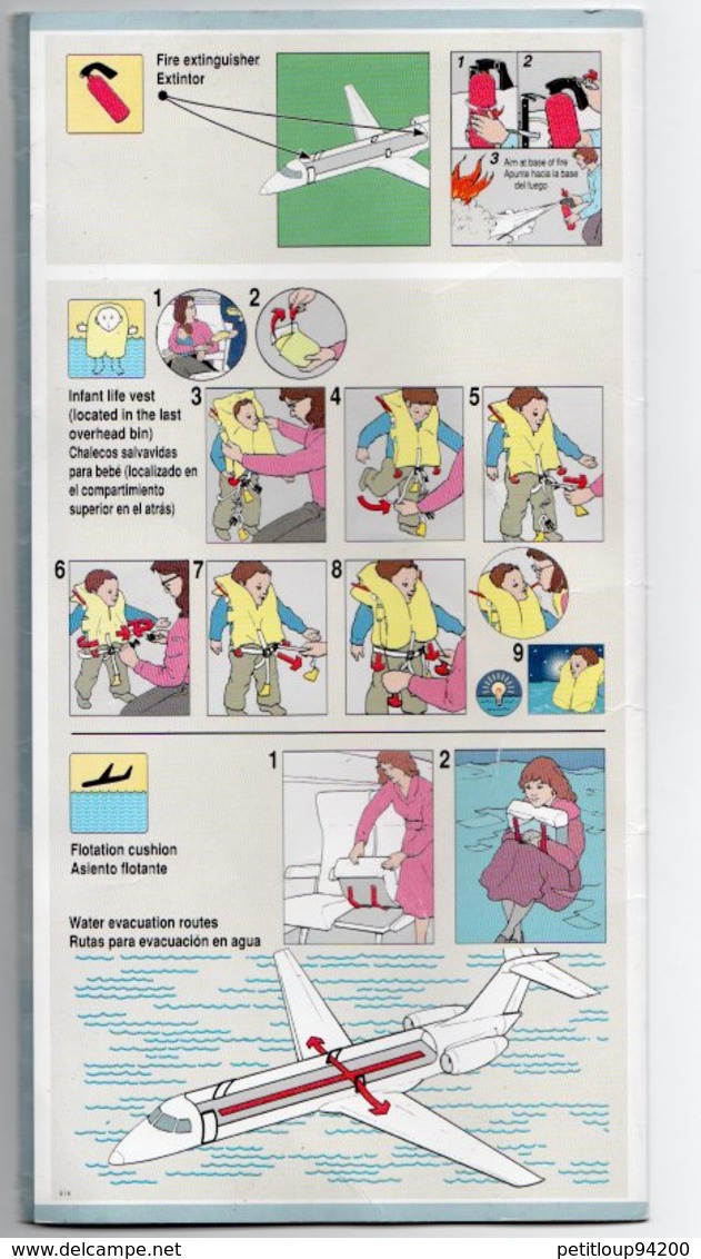 CONSIGNES DE SECURITE / SAFETY CARD  *EMB-145  United Express - Safety Cards