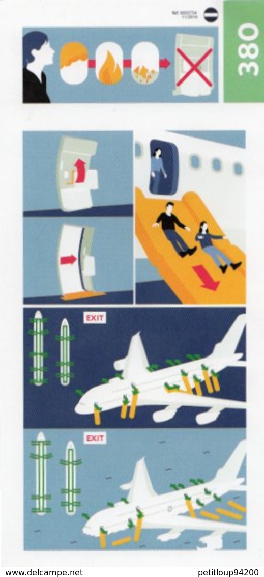 CONSIGNES DE SECURITE / SAFETY CARD  *AIRBUS 380 Air France - Safety Cards