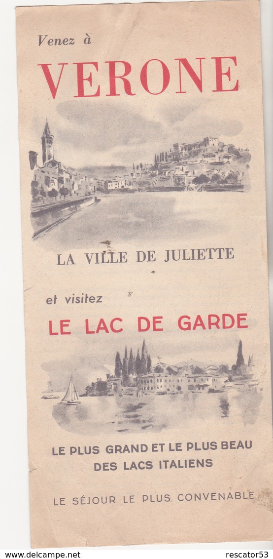 Rare Dépliant Vérone Italie Années 50 - Dépliants Touristiques