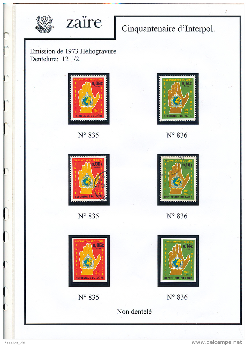 CONGO KINSHASA ZAIRE 1973 ISSUE COB 835/36 USED OR MINT MNH SELECTION - Neufs