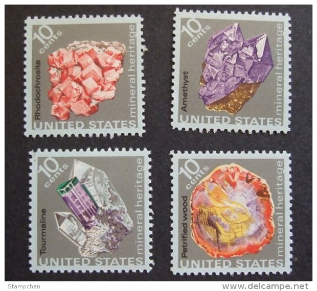 1974 USA Mineral Heritage Stamps Sc#1538-41 - Minerals