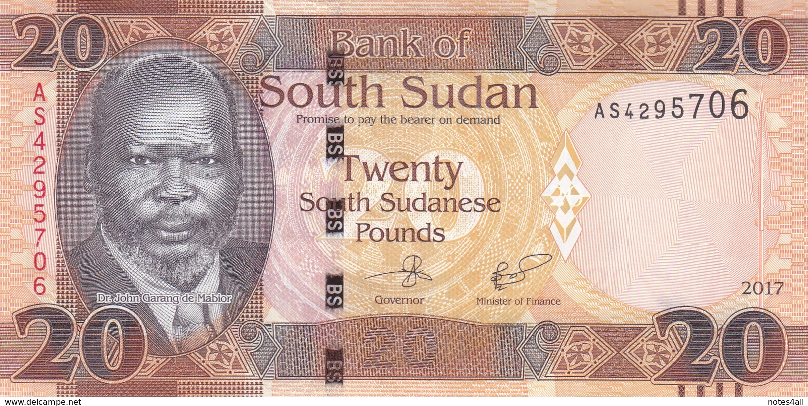 SOUTH SUDAN 1 5 10 20 50 100 POUND 2011 2015 2016 2017 P-NEW UNC CURRENT FULL SET Lot - Soudan Du Sud