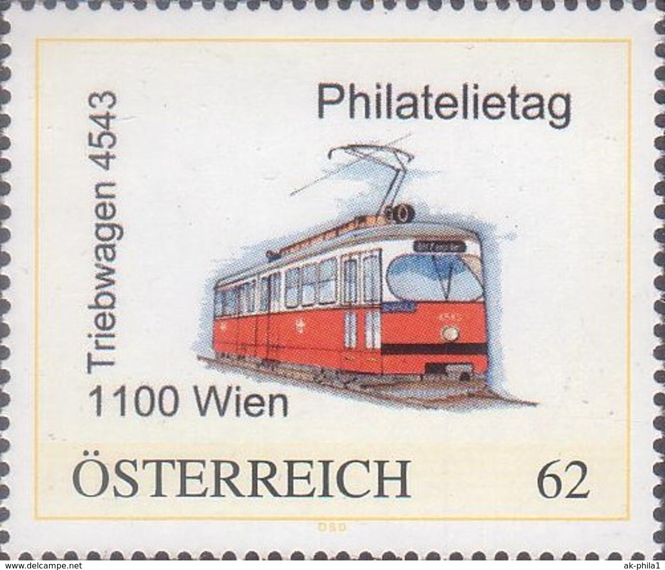 Philatelietag 1100 Wien - Straßenbahn Triebwagen 4543 - 8029672** - Personalisierte Briefmarken