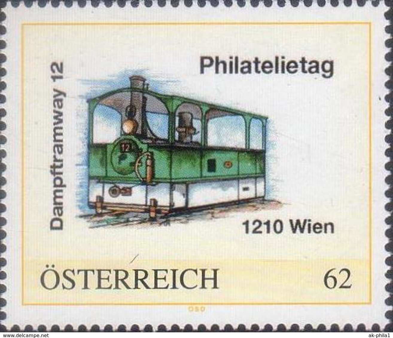 Philatelietag 1210 Wien - Straßenbahn Dampftramway 12 - 8100635** - Personalisierte Briefmarken