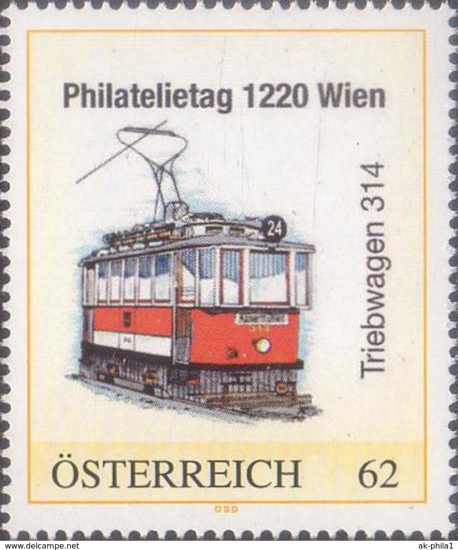 Philatelietag 1220 Wien - Straßenbahn Triebwagen 314 - 8101286** - Personnalized Stamps