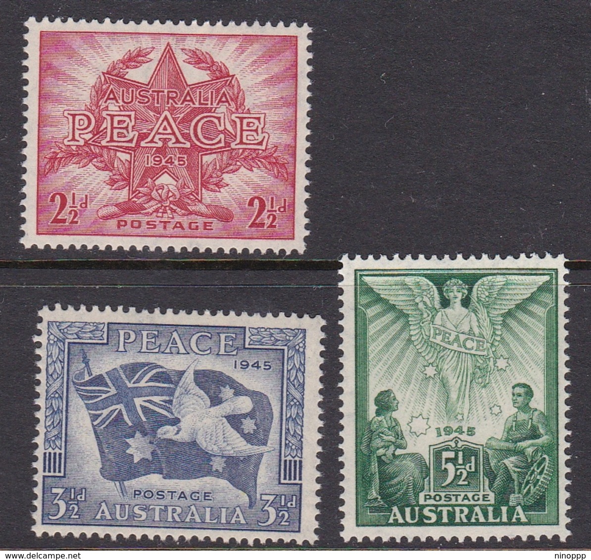 Australia ASC 232-234 1946 Peace And Victory, Mint Never Hinged - Mint Stamps