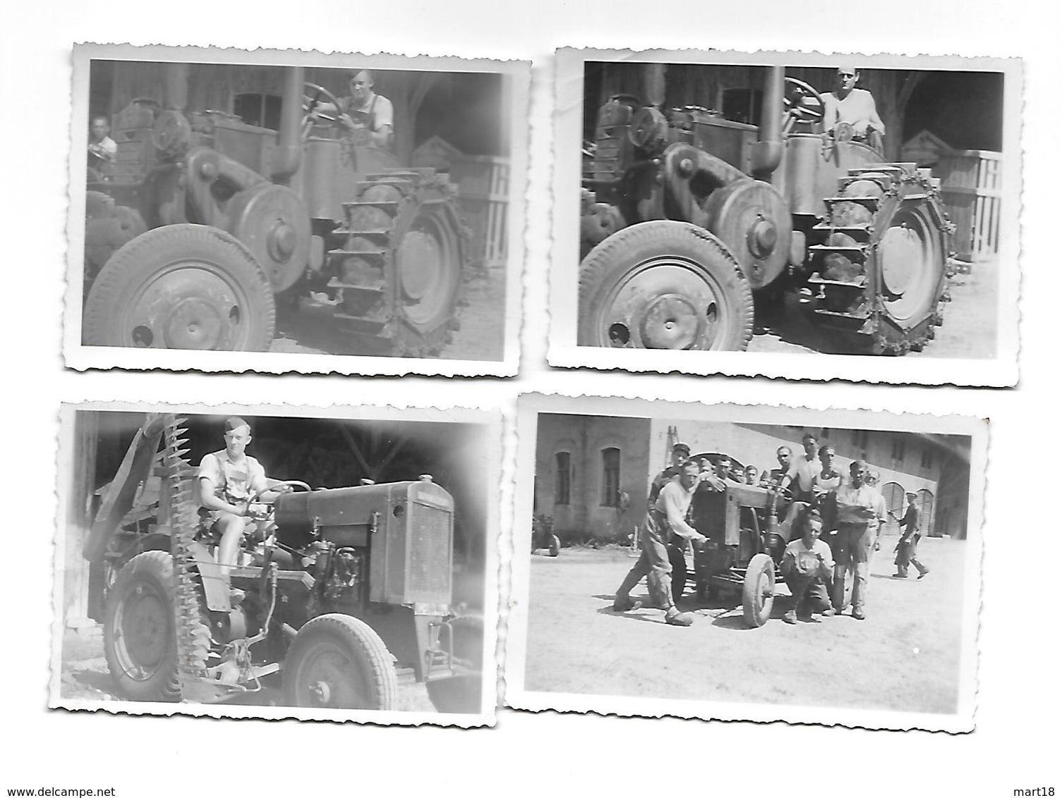 4 Photos Originales - Prisonniers Français En Allemagne (Tutzing) - Tracteur - - Tractores