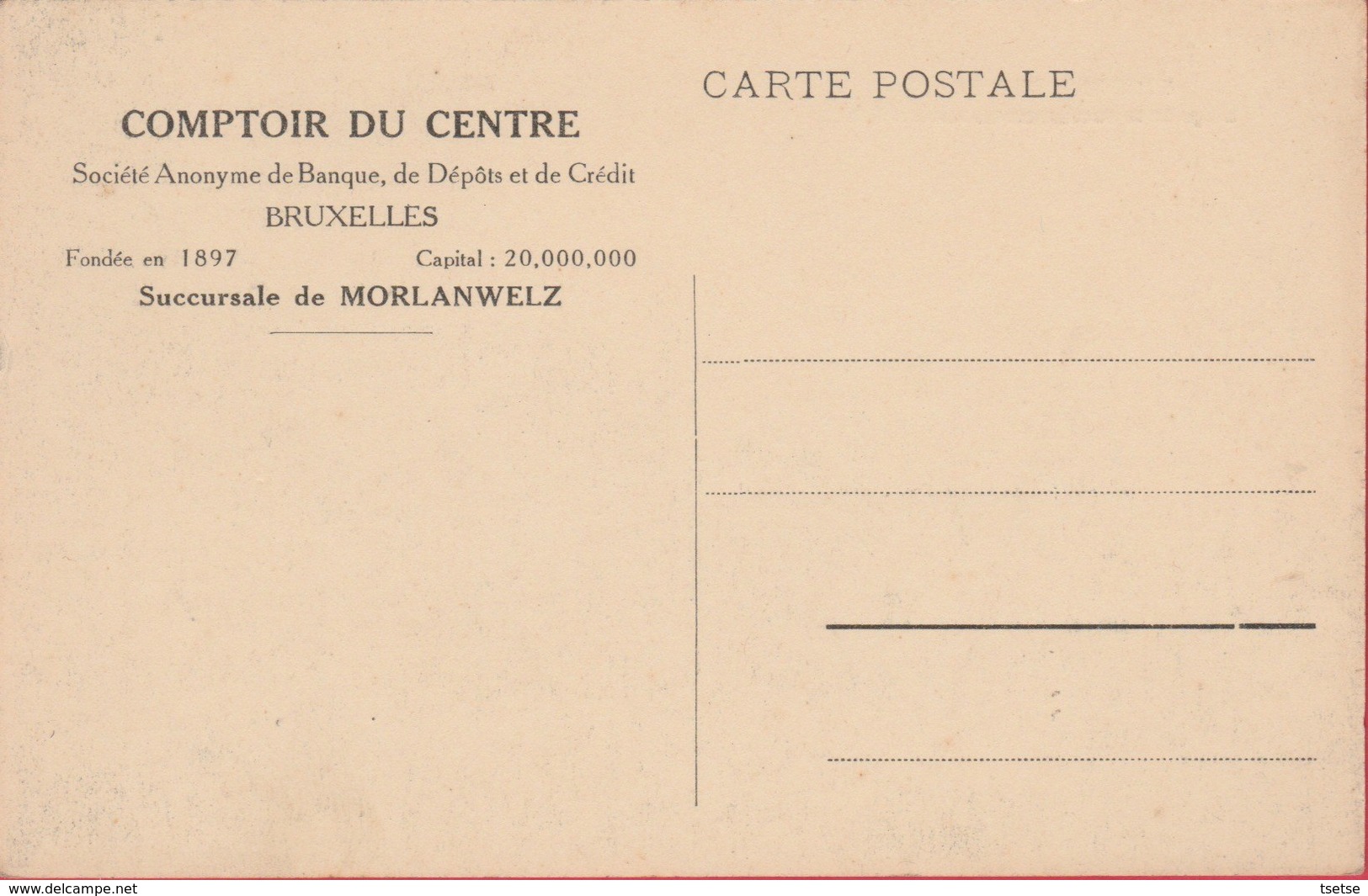 Morlanwelz - Comptoir Du Centre - Siège De La Succursale ( Voir Verso ) - Morlanwelz
