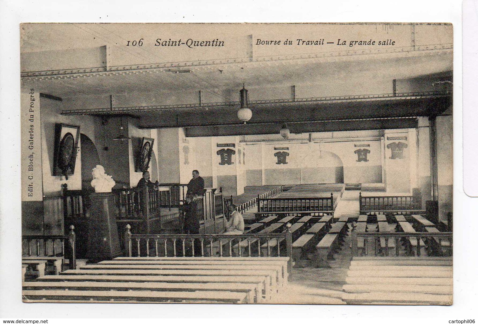 - CPA SAINT-QUENTIN (02) - Bourse Du Travail - La Grande Salle 1906 - Edition C. Bloch 106 - - Saint Quentin