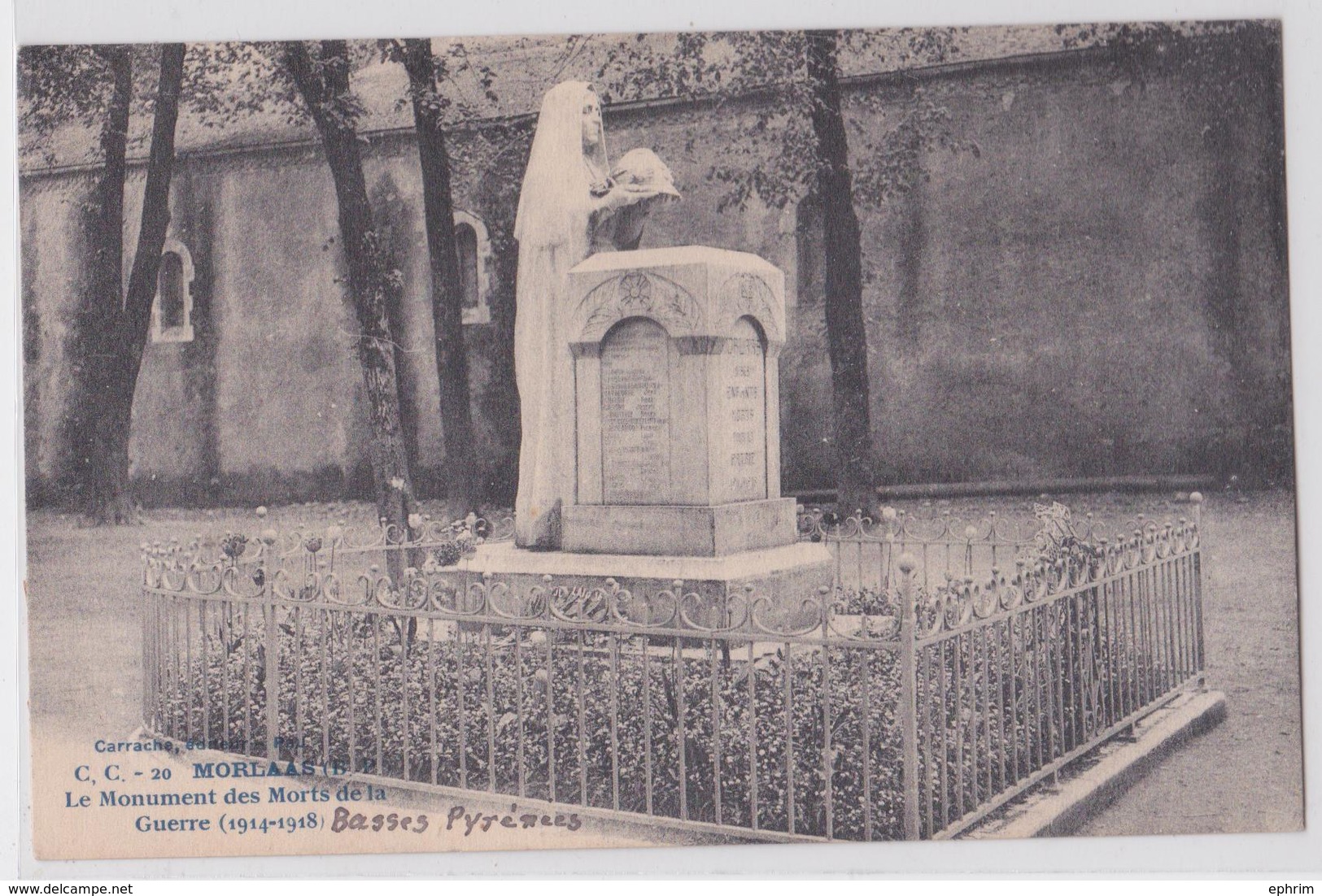 MORLAAS - Monument Aux Morts De La Grande Guerre - Carrache 20 - Morlaas