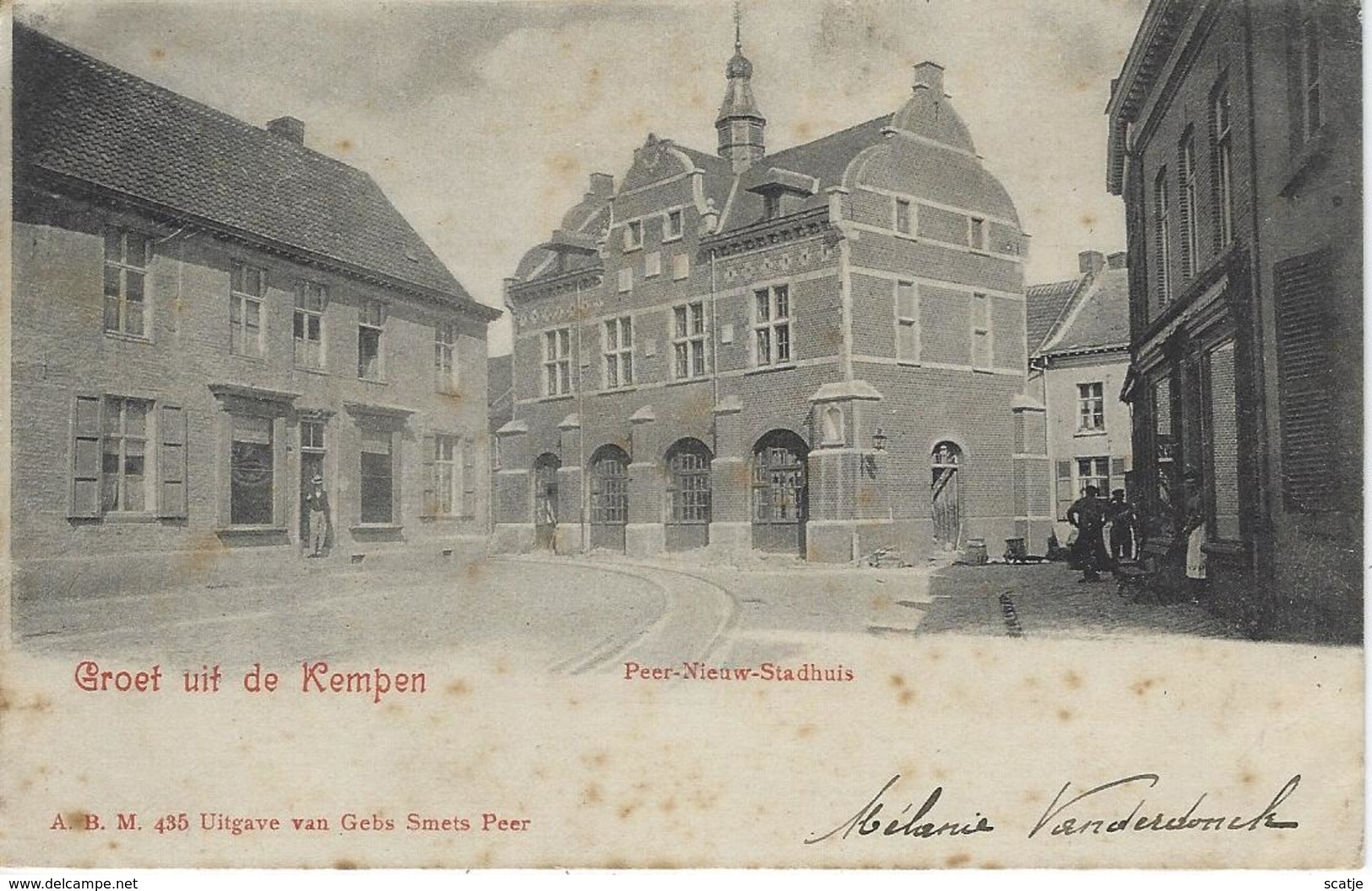 Groeten Uit De Kempen    Peer-Nieuw-Stadhuis   -   1901   Naar   Hainaut - Peer