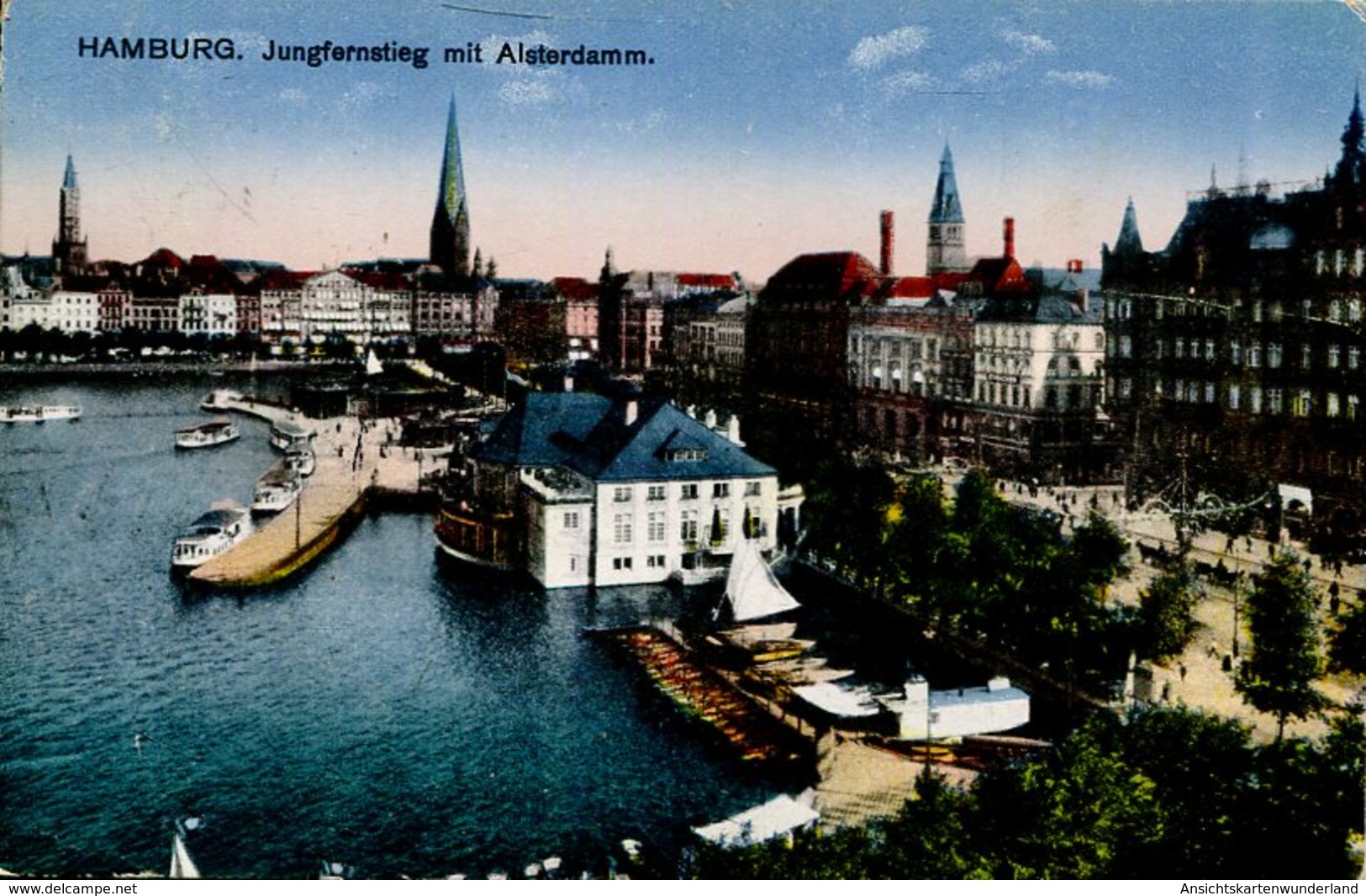 003833  Hamburg - Jungfernstieg Mit Alsterdamm 1929 - Mitte