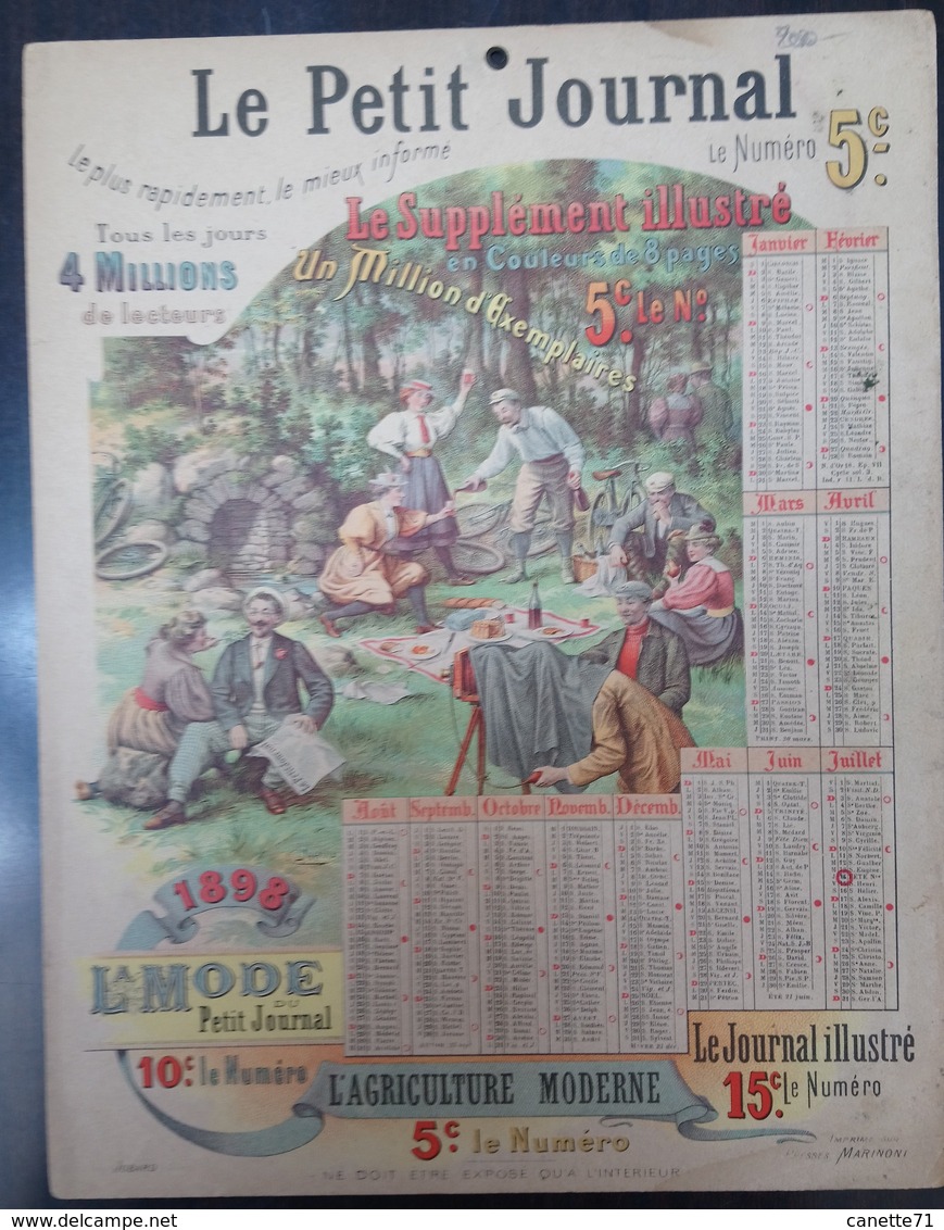 Calendrier Le Petit Journal 1898 - Grand Format : ...-1900