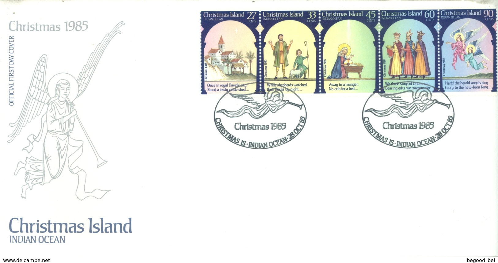 CHRISTMAS - FDC - 28.10.1985  - CHRISTMAS - Yv 210-214 - Lot 17317 - Christmas Island