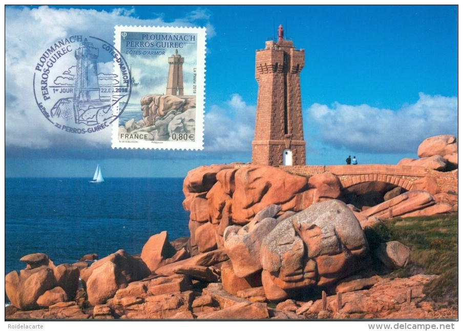 CM-Carte Maximum Card # 2018-France # Sites &amp; Monuments #Architecture # Phare,Leuchtturm,Lighthouse ,Ploumanac&acute - 2010-2019