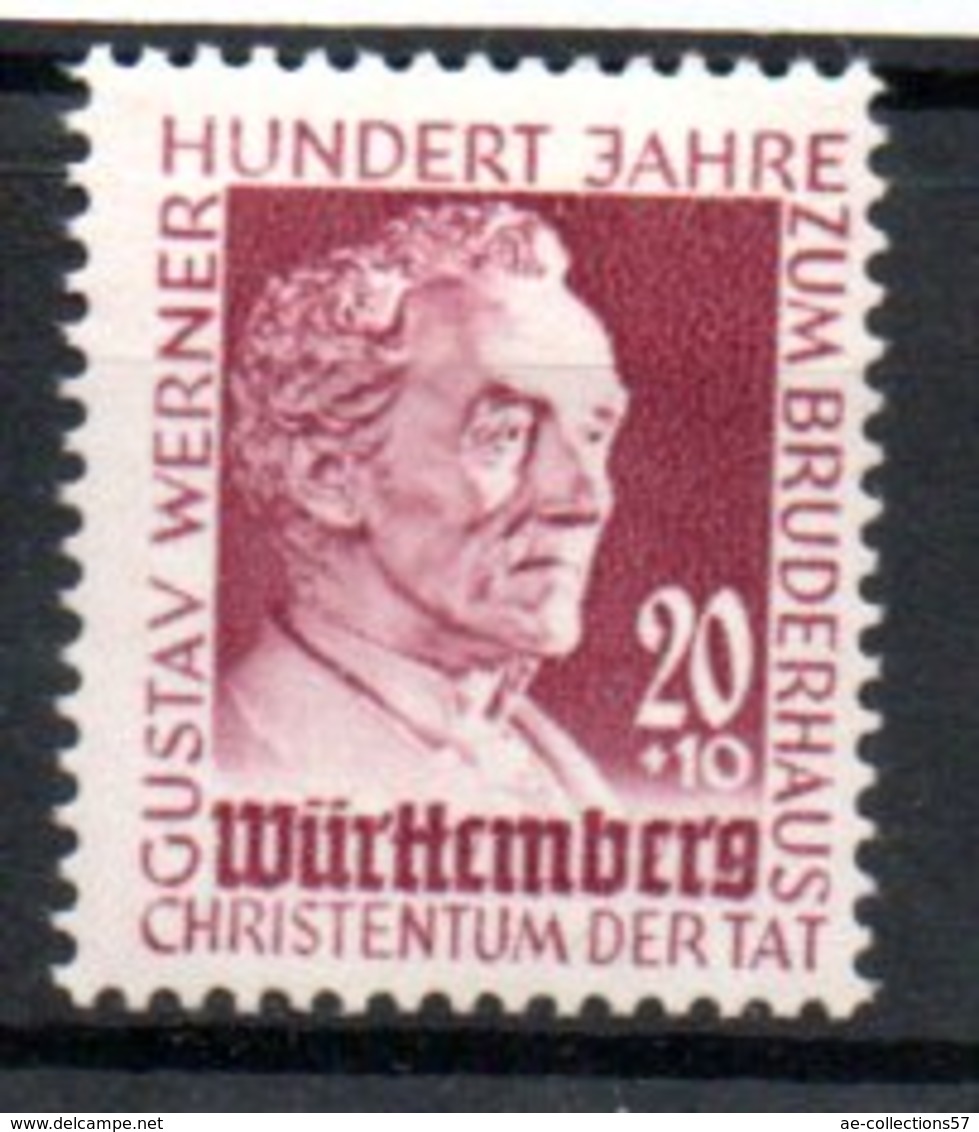 Wurttemberg /  N 45 / 20 + 10 P Lilas  / NEUF Avec Trace De Charnière - Sonstige & Ohne Zuordnung