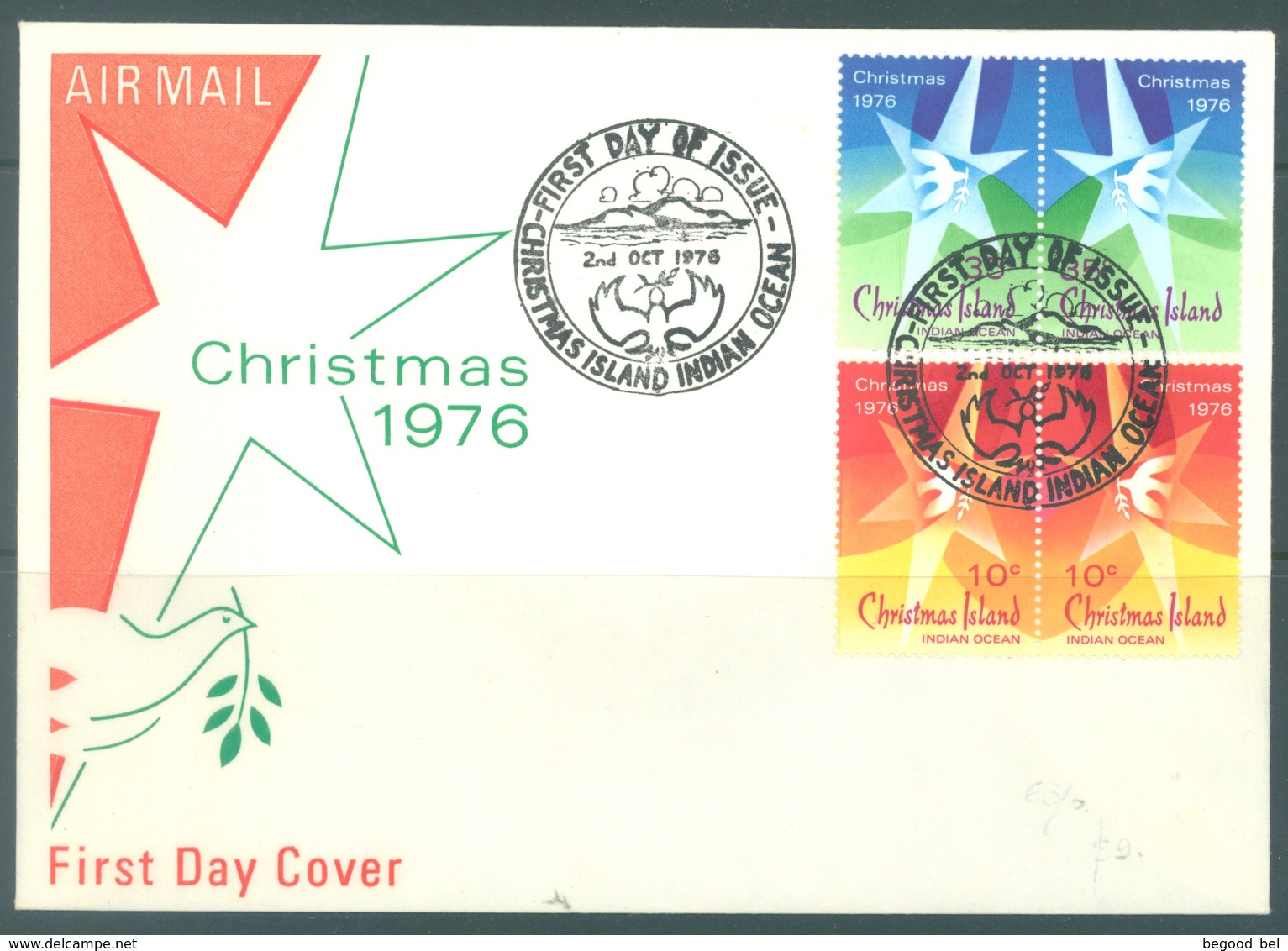 CHRISTMAS - FDC - 2.10.1976  - CHRISTMAS - Yv 65-68 - Lot 17318 - Christmas Island