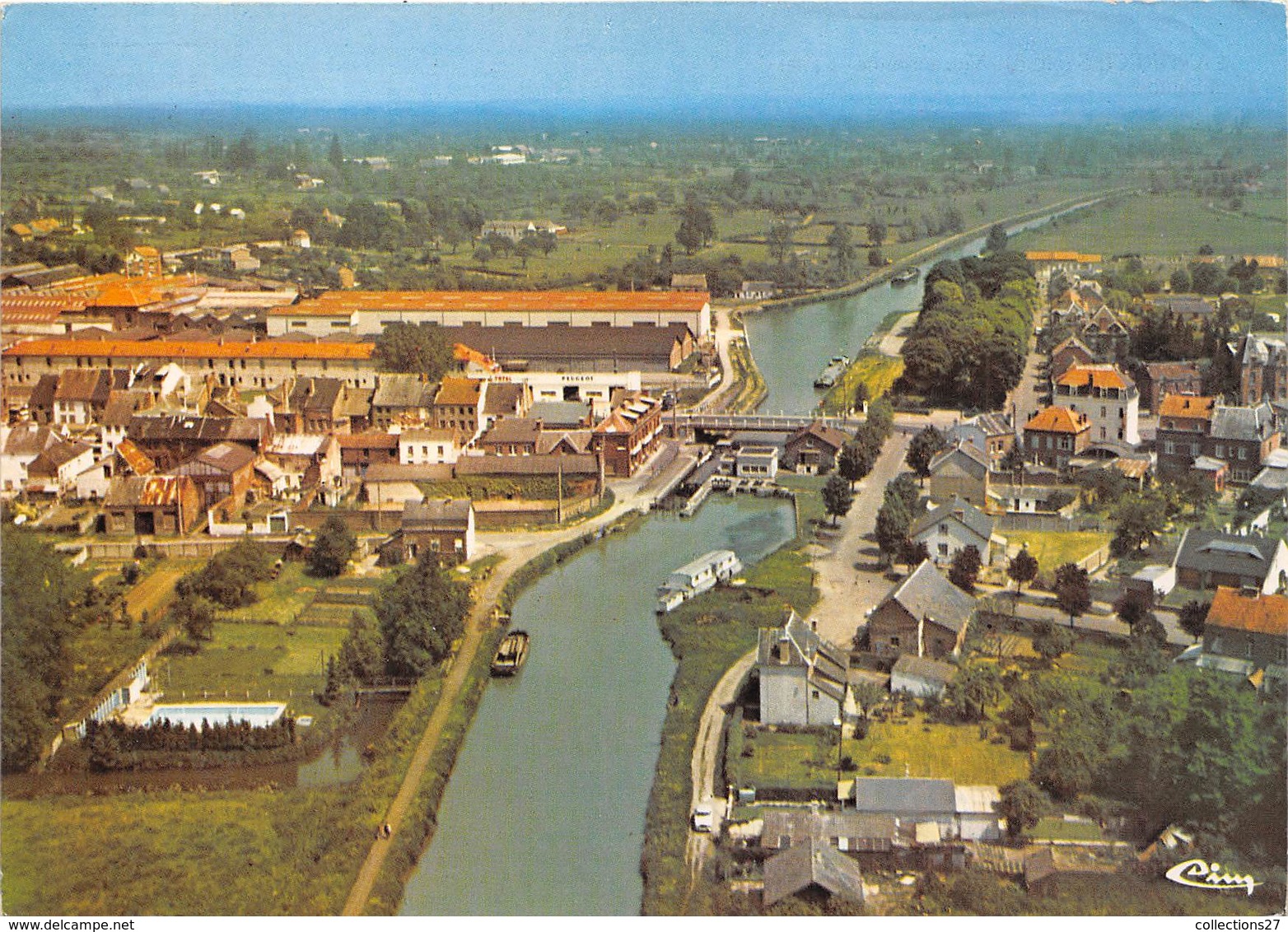 59-LANDRECIS- VUE AERIENNE - CANAL DE LA SAMBRE - Landrecies