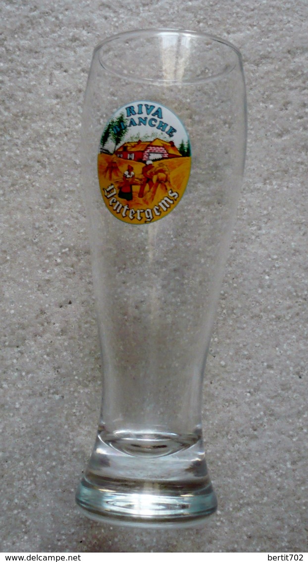 FLUTE  VERRE A BIERE EMAILLE  -  RIVA BLANCHE - DENTERGEMS - Glasses