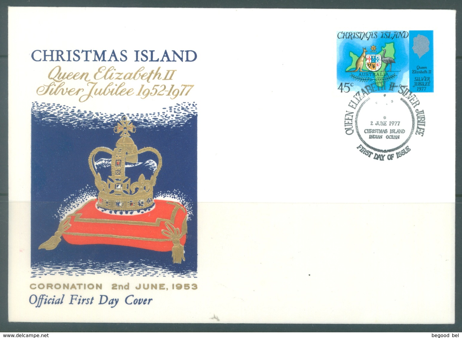 CHRISTMAS - FDC - 1.06.1977  - SILVER JUBILEE ELIZABETH II - Yv 73 - Lot 17319 - Christmas Island