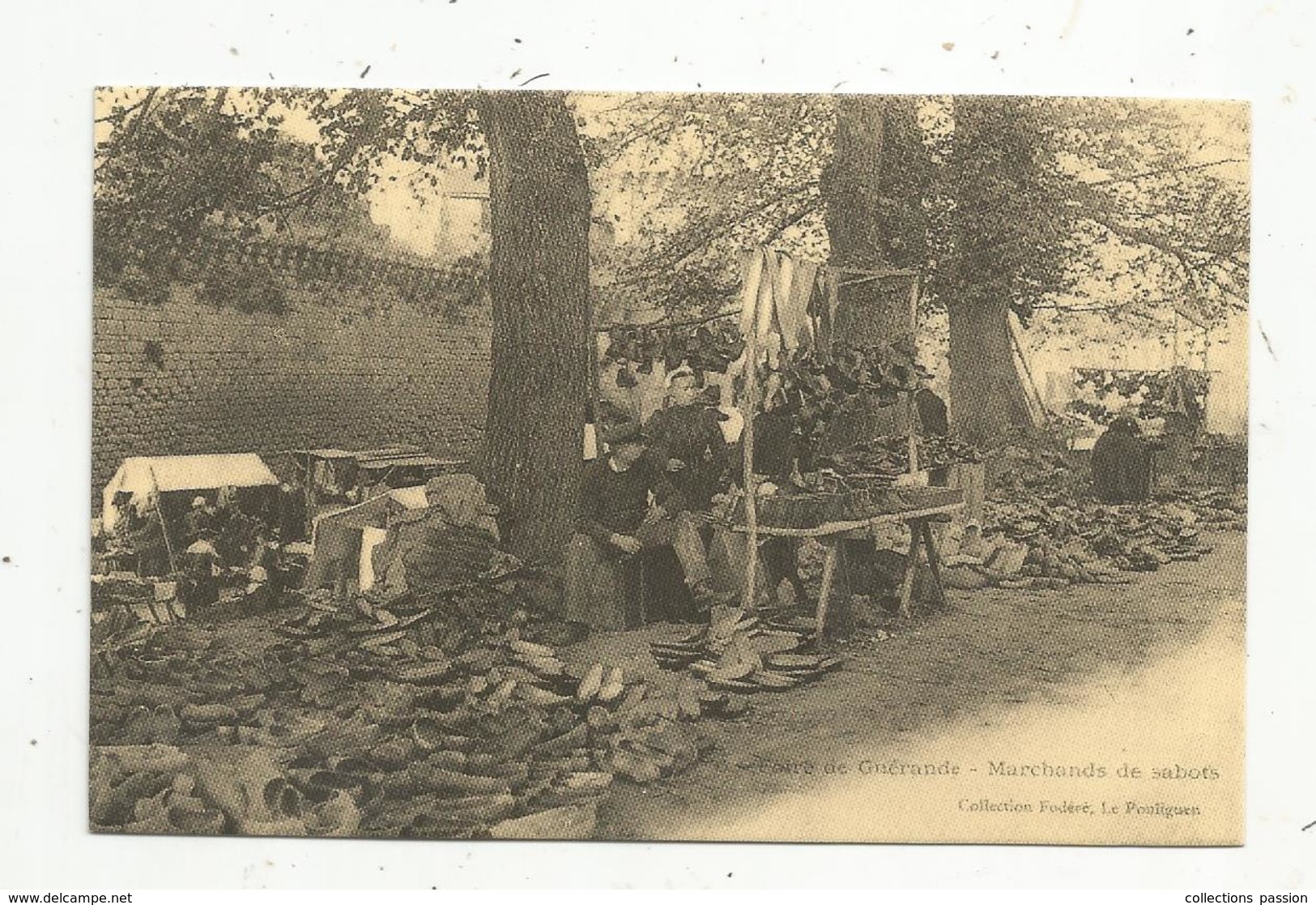 Reproduction De Cp, Ed. Cecodi , FOIRE De GUERANDE , Commerce ,métier , Marchands De Sabots - Foires