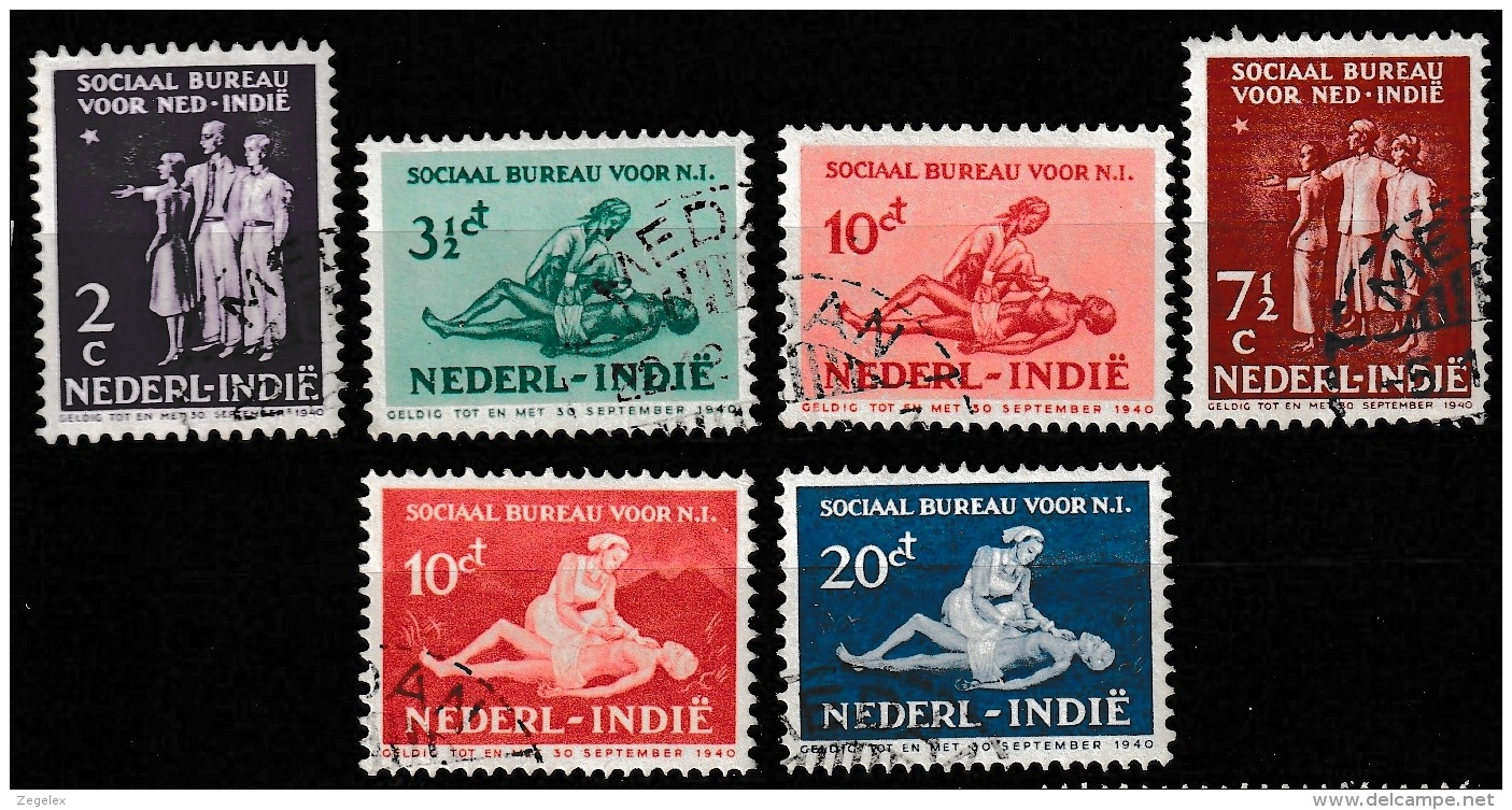 Ned Indie 1939 Sociaal Bureau NVPH 266-271 Gestempeld/ Cancelled. - Niederländisch-Indien
