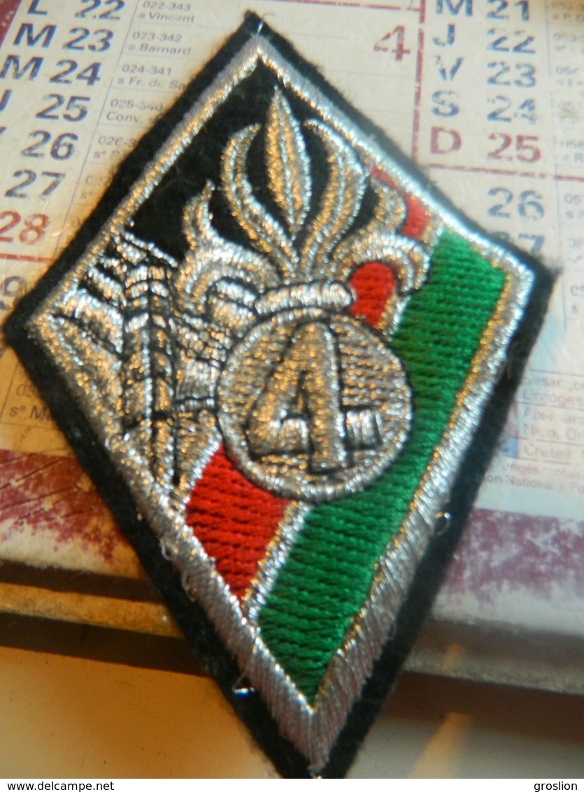 INSIGNE PATCH TISSU LEGION ETRANGERE 4 EME R E (REGIMENT ETRANGER) - Fuerzas Aéreas