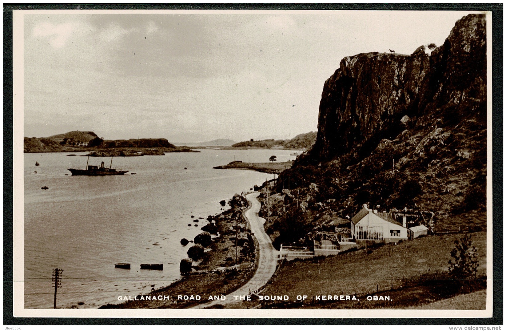 RB 1207 -  Real Photo Postcard - Ship &amp; Gallanach Road &amp; Sound Of Kerrera - Oban Scotland - Argyllshire