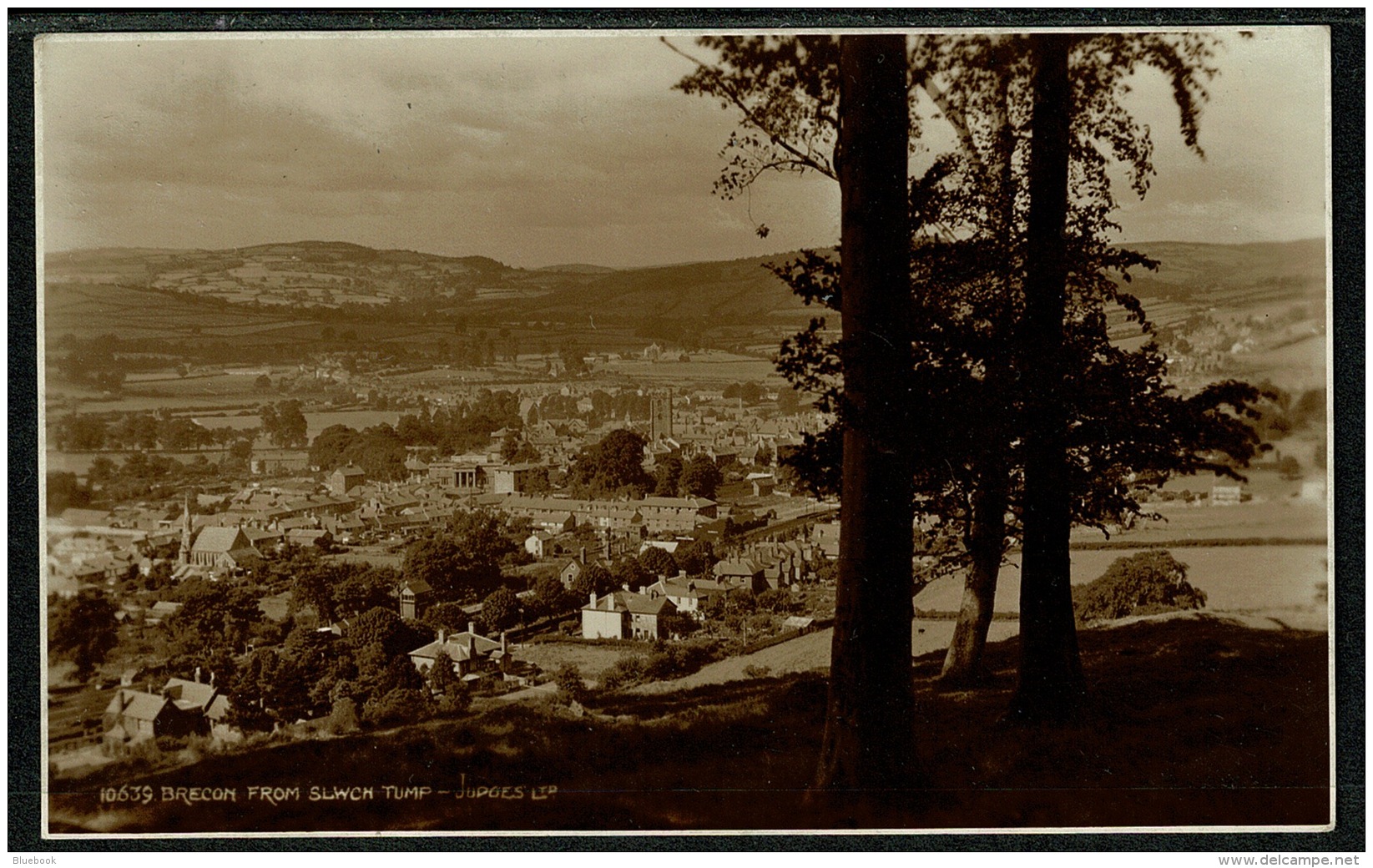 RB 1207 -  Judges Real Photo Postcard - Brecon From Slwch Tump - Breconshire Wales - Breconshire