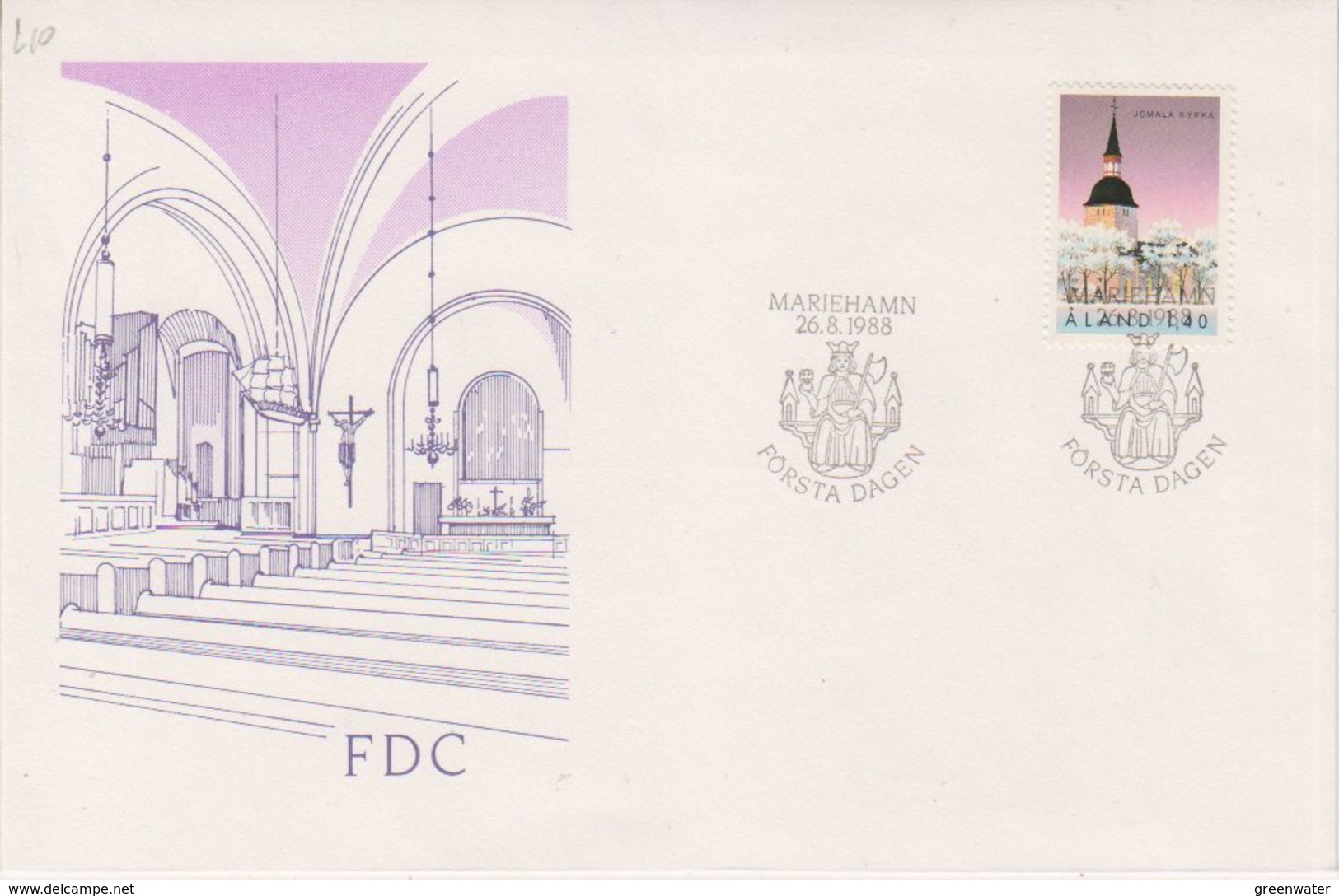 Aland 1988 Church Jomala 1v FDC (39350) - Aland