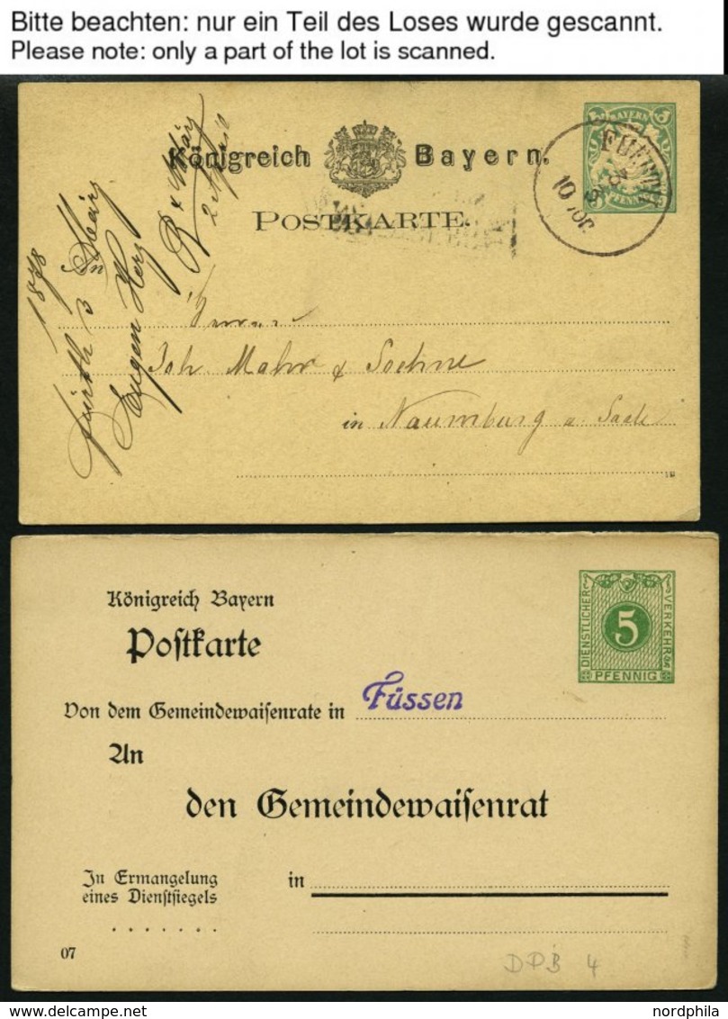 BAYERN Ca. 1873-1916, Partie Von 48 Fast Nur Verschiedenen Ganzsachen, Gebraucht Und Ungebraucht, Etwas Unterschiedlich, - Autres & Non Classés