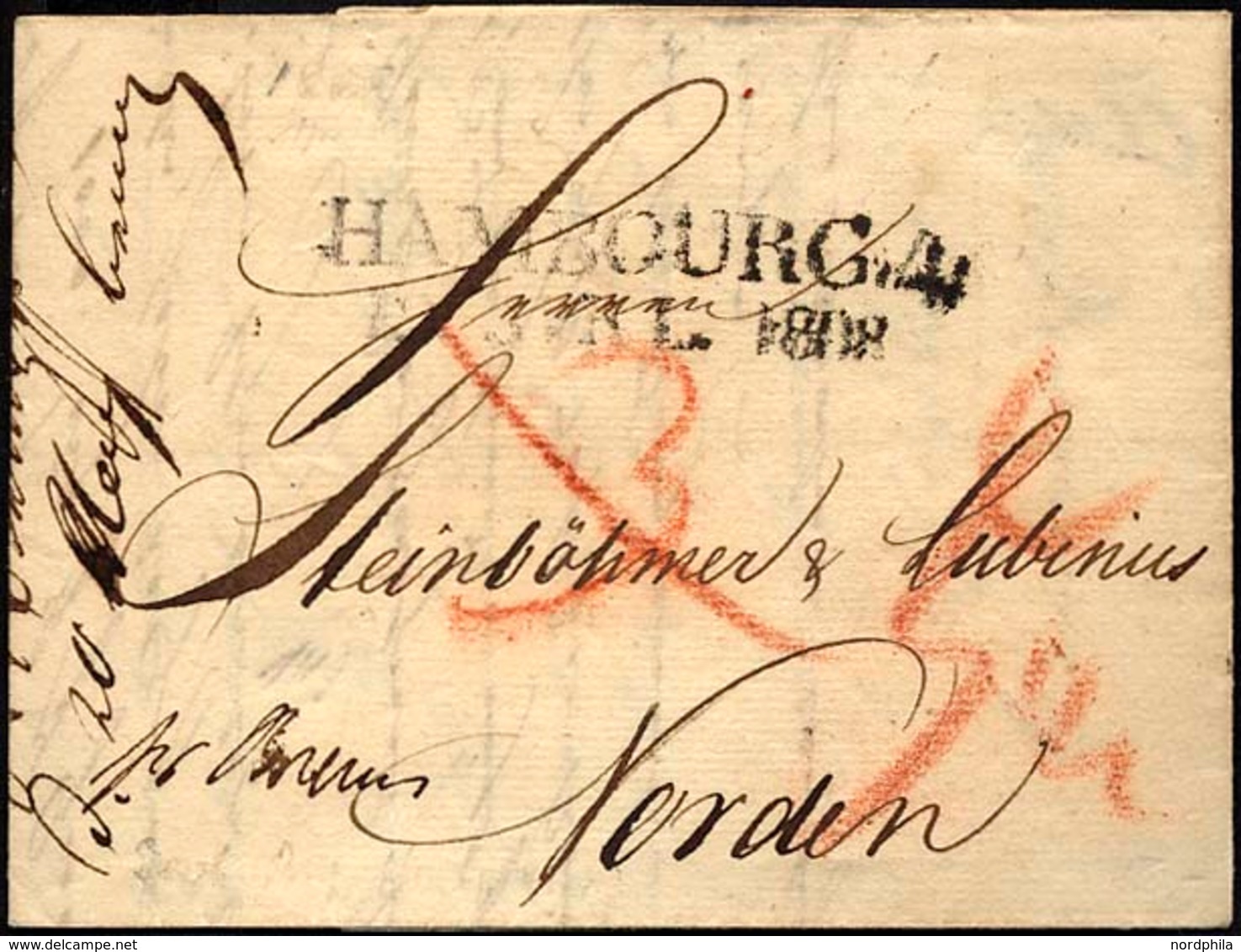 HAMBURG-VORPHILA 1808, HAMBOURG. 4., L2 Auf Brief Nach Norden, Pracht - Otros & Sin Clasificación