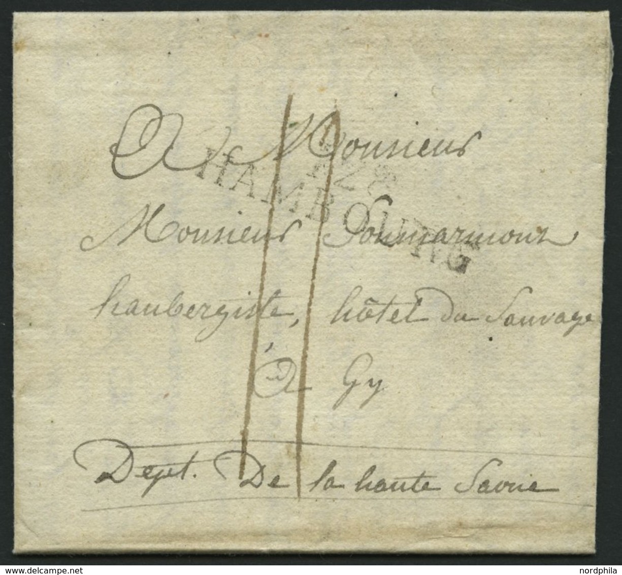 HAMBURG 1812, 128 HAMBOURG, L2 Auf Kleinem Brief Nach Frankreich, Pracht - Precursores