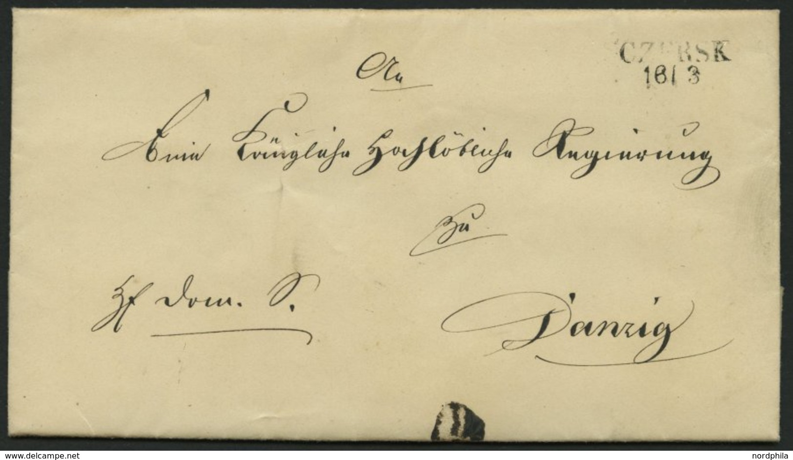 PREUSSEN CZERSK, L2 Auf Brief (1848) Nach Danzig, Pracht - Precursores