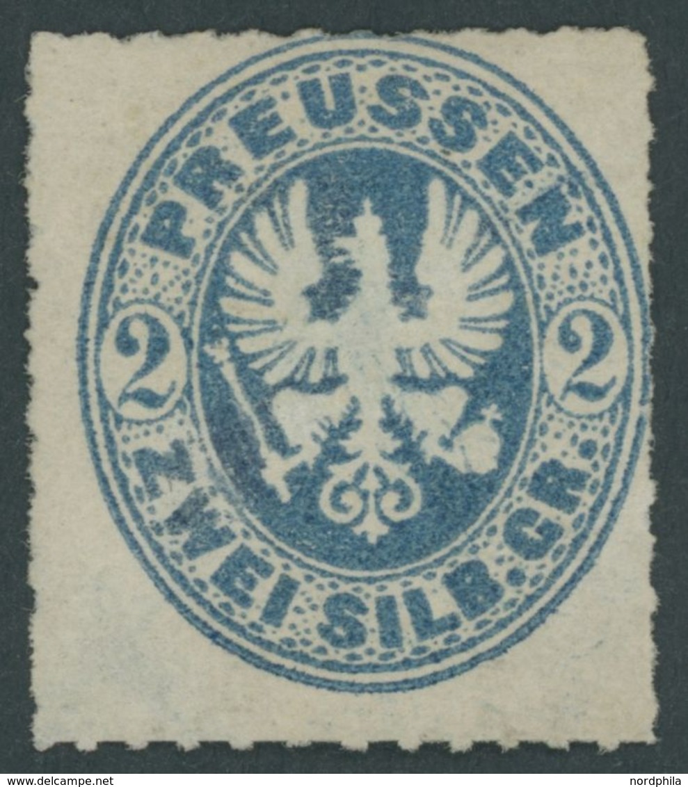 PREUSSEN 17b (*), 1862, 2 Sgr. Preußischblau, Feinst (Gummi Nicht Original), Mi. 500.- - Sonstige & Ohne Zuordnung