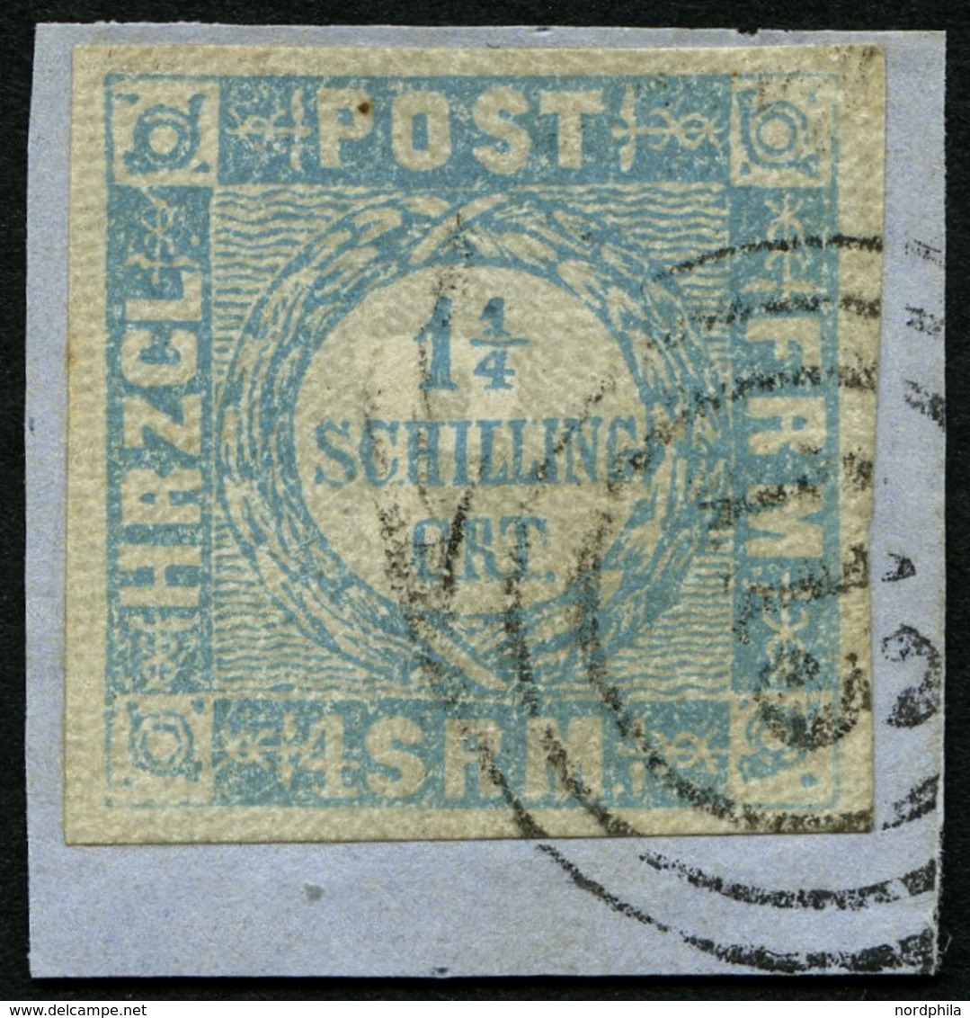 SCHLESWIG-HOLSTEIN 6 BrfStk, 113 (ALTONA) Auf 11/4 S. Grauultramarin, Prachtbriefstück - Schleswig-Holstein