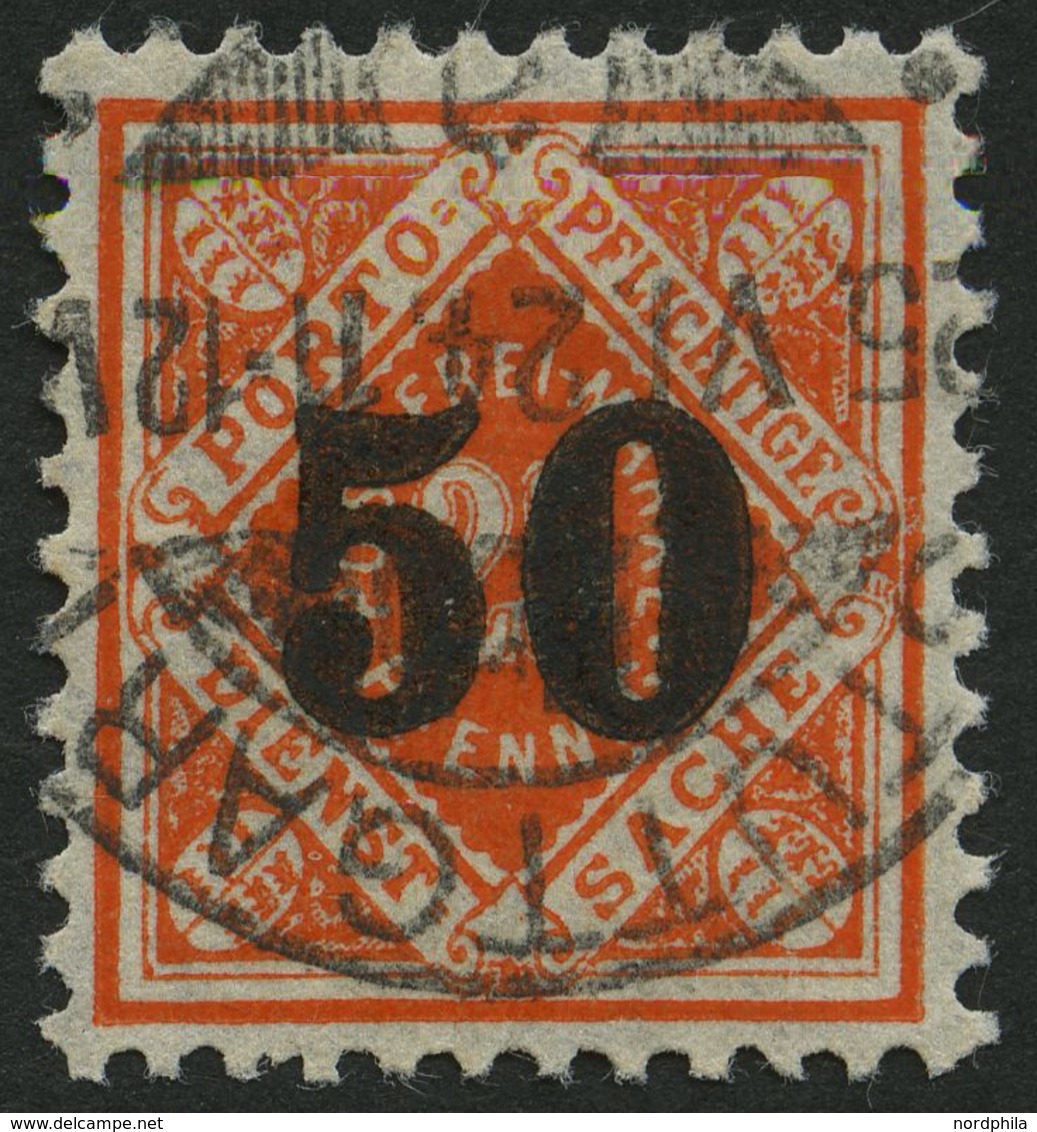 WÜRTTEMBERG 188 O, 1923, 50 Auf 25 Pf. Rotorange, Pracht, Fotoattest Klinkhammer, Mi. (1100.-) - Otros & Sin Clasificación