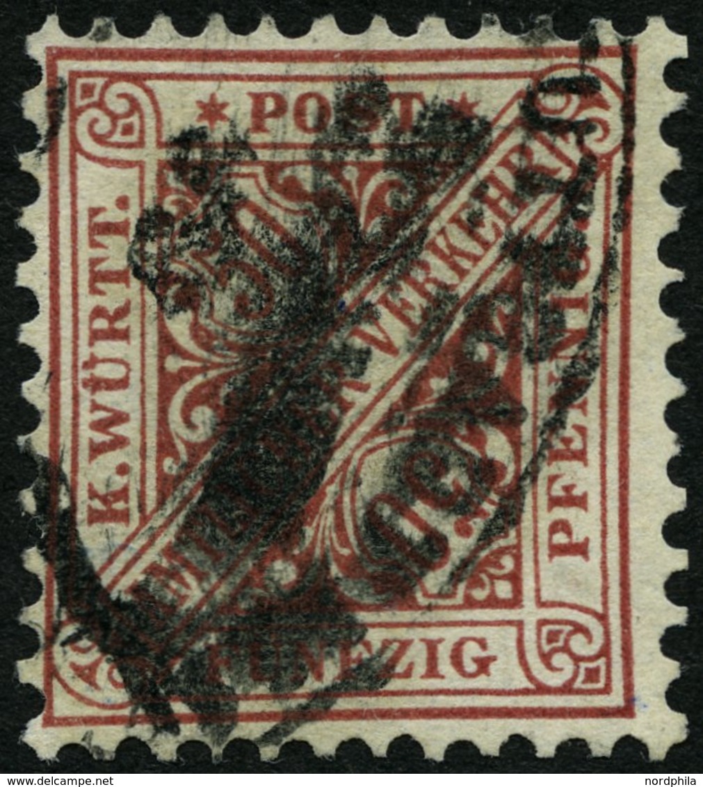 WÜRTTEMBERG 211 O, 1890, 50 Pf. Lebhaftbraunrot, Pracht, Gepr. Thoma, Mi. 2200.- - Other & Unclassified