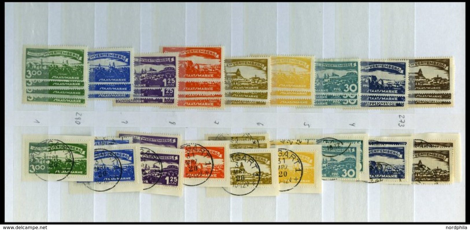 WÜRTTEMBERG O,*,** , 1875-1920, Lagerbuch Pfennig-Währung, Meist Gestempelt, Etwas Unterschiedlich, Fundgrube, Besichtig - Other & Unclassified
