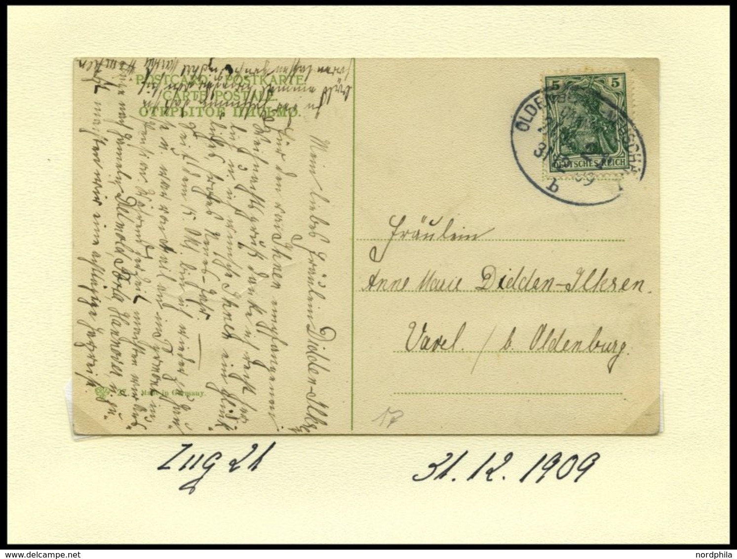 BAHNPOST Oldenburg-Neuschanz (verschiedene Züge Und Typen), 1885-1923, 14 Belege Feinst/Pracht - Macchine Per Obliterare (EMA)