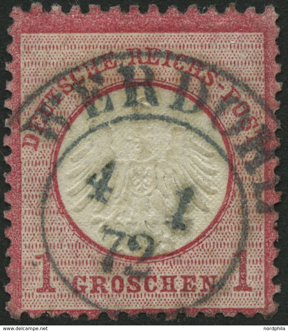 Dt. Reich 4 O, 1872, 1 Gr. Rotkarmin Mit Zentrischem K2 WERDOHL 4.1.72 (sehr Frühe Verwendung), Pracht - Usados