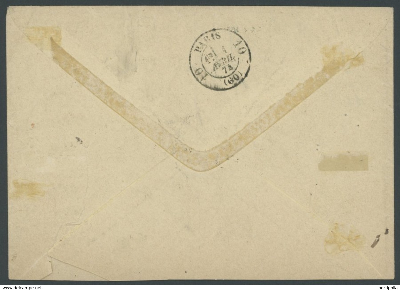 Dt. Reich 6,19,20 BRIEF, 1874, Mischfrankatur: 5 Gr. Kleiner Brustschild Mit 1 Gr. (geteilt) Und 2 Gr. Großer Brustschil - Used Stamps
